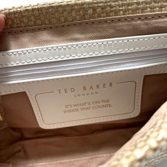 NWT TED BAKER Sadie May Flap CrossBody Bag Straw White Classic Summer Woven - Picture 12 of 12